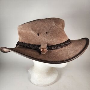HANDMADE Australia Cowboy Hat Men's Extra Large Brown Leather Western
